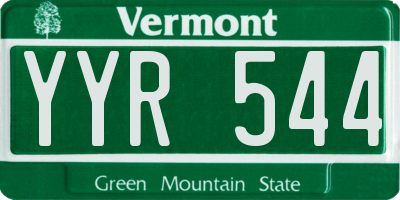 VT license plate YYR544