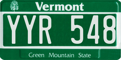VT license plate YYR548
