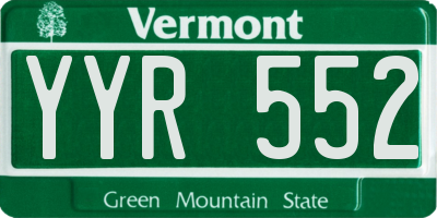 VT license plate YYR552