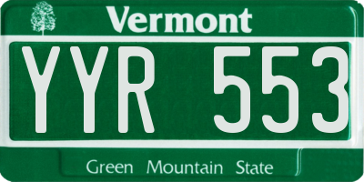 VT license plate YYR553