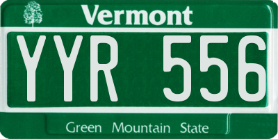 VT license plate YYR556