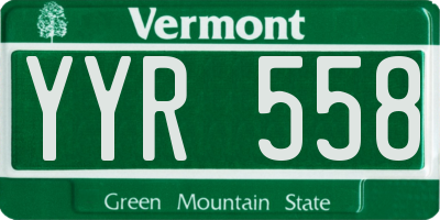 VT license plate YYR558
