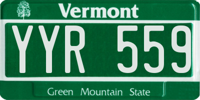 VT license plate YYR559
