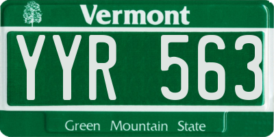 VT license plate YYR563