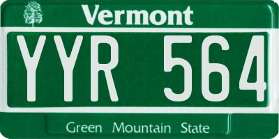 VT license plate YYR564