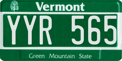 VT license plate YYR565