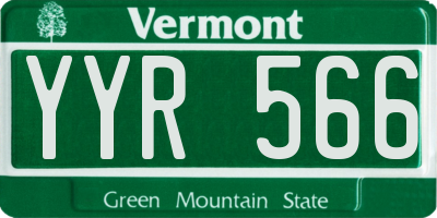 VT license plate YYR566