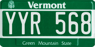 VT license plate YYR568