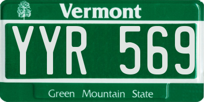VT license plate YYR569