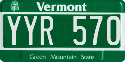 VT license plate YYR570