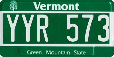 VT license plate YYR573