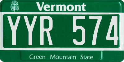 VT license plate YYR574