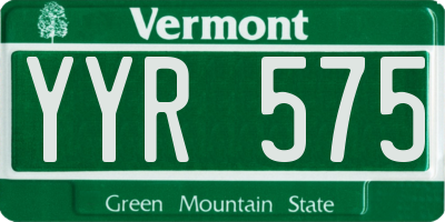 VT license plate YYR575