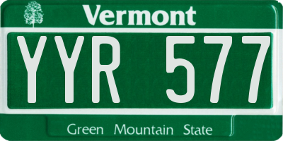 VT license plate YYR577