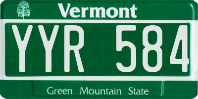 VT license plate YYR584