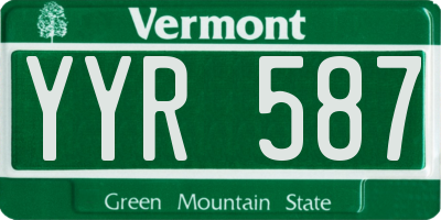 VT license plate YYR587