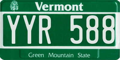 VT license plate YYR588
