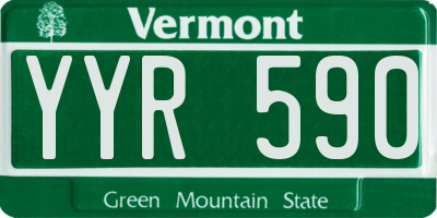 VT license plate YYR590