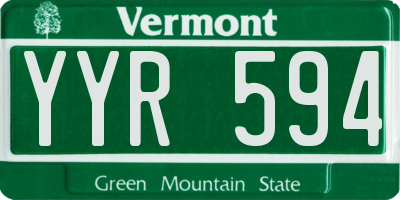 VT license plate YYR594