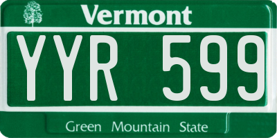 VT license plate YYR599