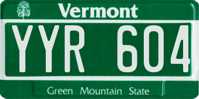 VT license plate YYR604