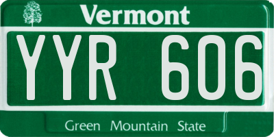 VT license plate YYR606