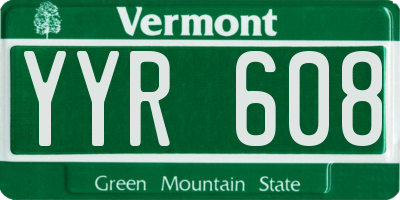 VT license plate YYR608