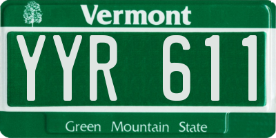 VT license plate YYR611