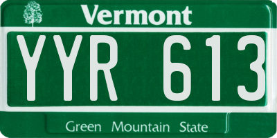 VT license plate YYR613