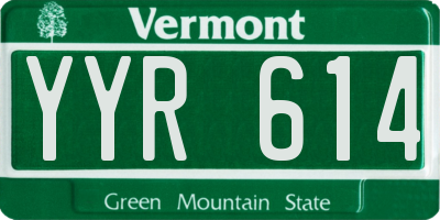 VT license plate YYR614