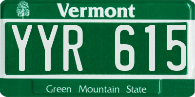 VT license plate YYR615