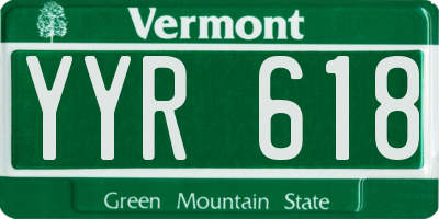 VT license plate YYR618