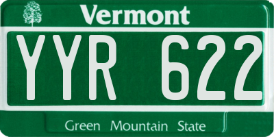 VT license plate YYR622