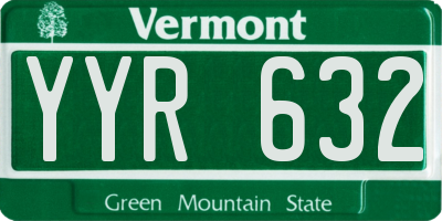 VT license plate YYR632