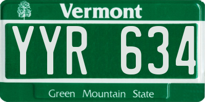 VT license plate YYR634