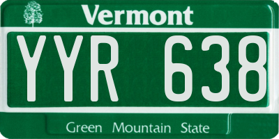 VT license plate YYR638