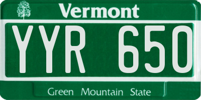 VT license plate YYR650