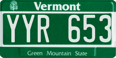 VT license plate YYR653
