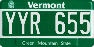 VT license plate YYR655