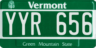 VT license plate YYR656
