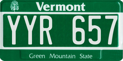 VT license plate YYR657