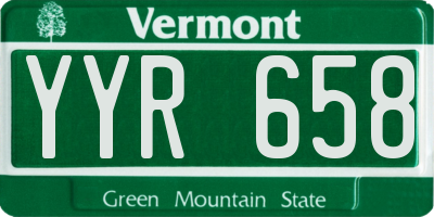 VT license plate YYR658