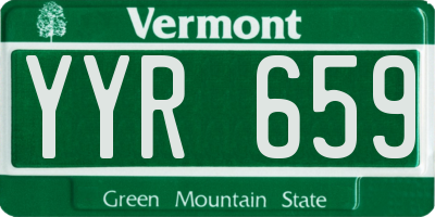VT license plate YYR659