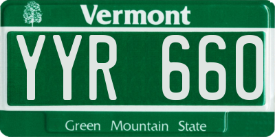 VT license plate YYR660
