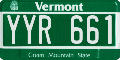 VT license plate YYR661