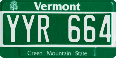 VT license plate YYR664