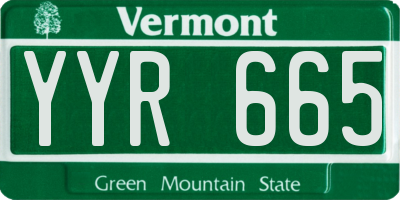 VT license plate YYR665