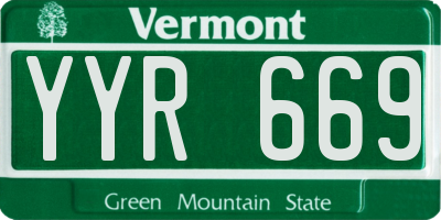VT license plate YYR669