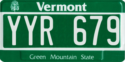 VT license plate YYR679