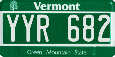 VT license plate YYR682